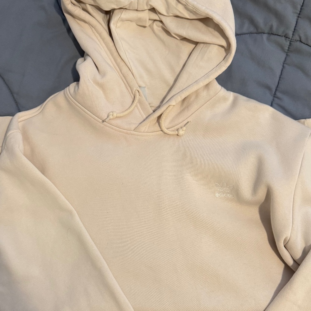 Cream adidas essentials hoodie